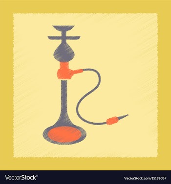 Flat shading style icon eastern hookah smoke vector image