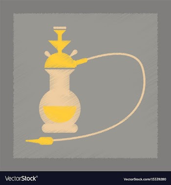 Flat shading style icon eastern hookah smoke vector image