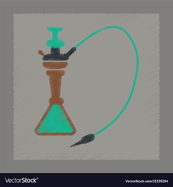 Flat shading style icon eastern hookah smoke vector image