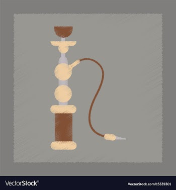 Flat shading style icon eastern hookah smoke vector image