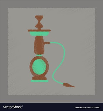 Flat shading style icon eastern hookah smoke vector image