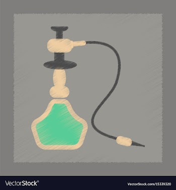 Flat shading style icon eastern hookah smoke vector image