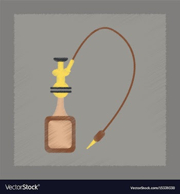 Flat shading style icon eastern hookah smoke vector image