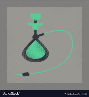 Flat shading style icon eastern hookah smoke vector image