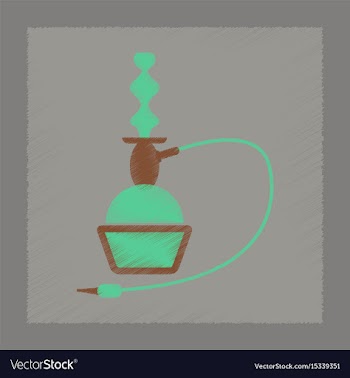 Flat shading style icon eastern hookah smoke vector image