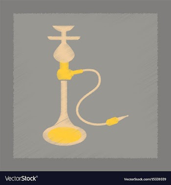 Flat shading style icon eastern hookah smoke vector image