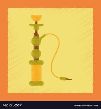 Flat shading style icon Eastern hookah smoke vector image
