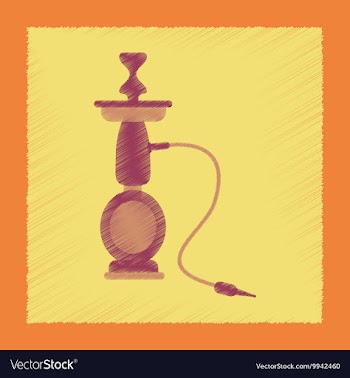 Flat shading style icon Eastern hookah smoke vector image