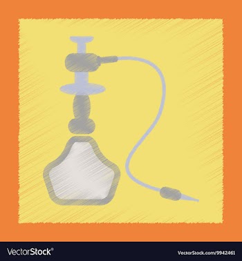 Flat shading style icon Eastern hookah smoke vector image