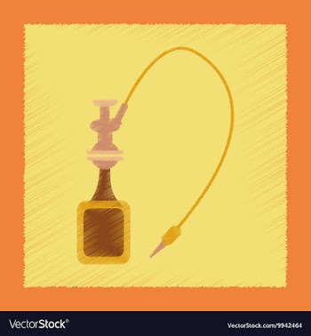 Flat shading style icon Eastern hookah smoke vector image