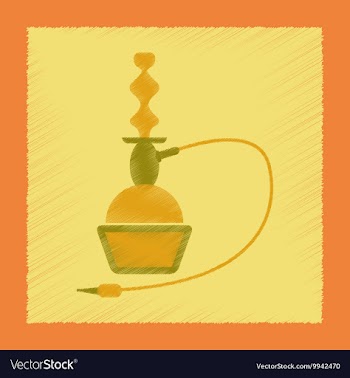 Flat shading style icon Eastern hookah smoke vector image
