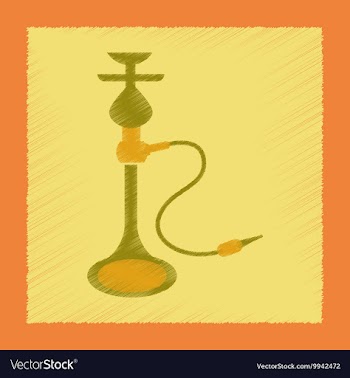 Flat shading style icon Eastern hookah smoke vector image