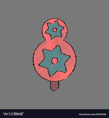 Flat shading style icon eco tree with cogwheel vector image