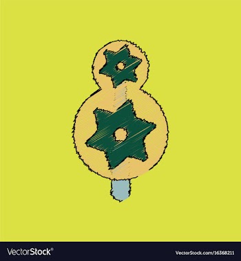 Flat shading style icon eco tree with cogwheel vector image