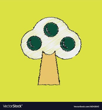 Flat shading style icon ecological tree vector image