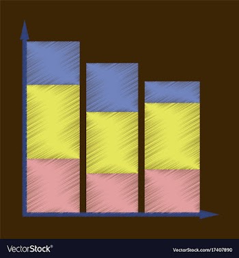 Flat shading style icon economic chart vector image