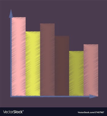 Flat shading style icon economic chart vector image
