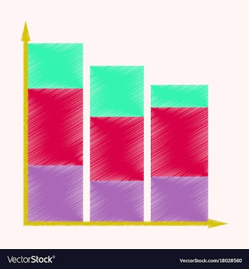 Flat shading style icon economic chart vector image
