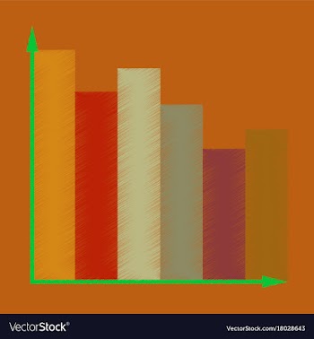 Flat shading style icon economic chart vector image