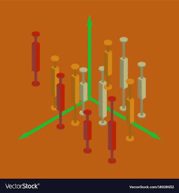 Flat shading style icon economic chart vector image
