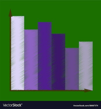 Flat shading style icon economic chart vector image