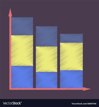 Flat shading style icon economic chart vector image