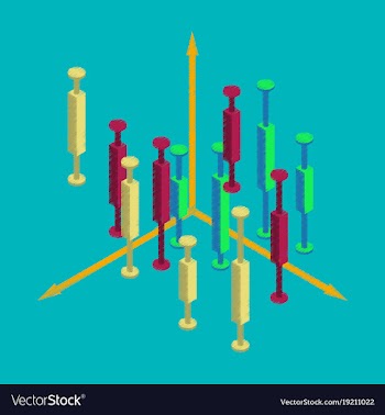 Flat shading style icon economic chart vector image