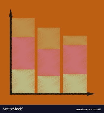 Flat shading style icon economic chart vector image