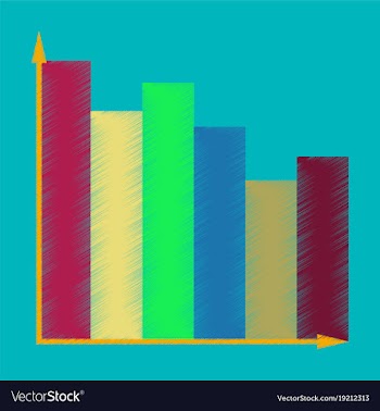 Flat shading style icon economic chart vector image