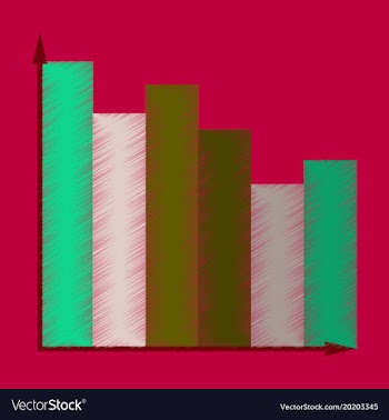 Flat shading style icon economic chart vector image