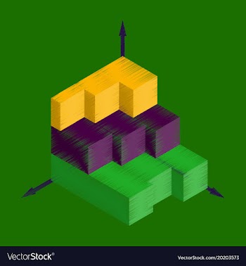 Flat shading style icon economic chart vector image