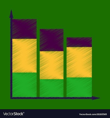 Flat shading style icon economic chart vector image