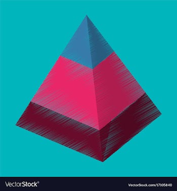 Flat shading style icon economic pyramid vector image
