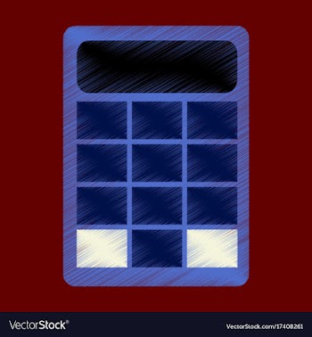Flat shading style icon economy calculator vector image