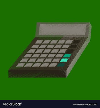Flat shading style icon economy calculator vector image