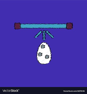 Flat shading style icon effect on egg vector image