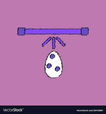 Flat shading style icon effect on egg vector image
