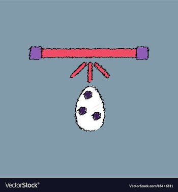 Flat shading style icon effect on egg vector image