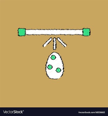 Flat shading style icon effect on egg vector image