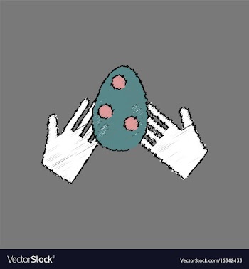 Flat shading style icon egg in hands vector image