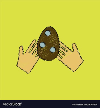 Flat shading style icon egg in hands vector image