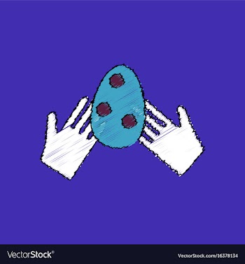 Flat shading style icon egg in hands vector image