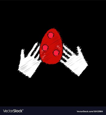 Flat shading style icon egg in hands vector image