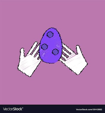 Flat shading style icon egg in hands vector image