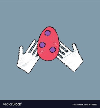 Flat shading style icon egg in hands vector image