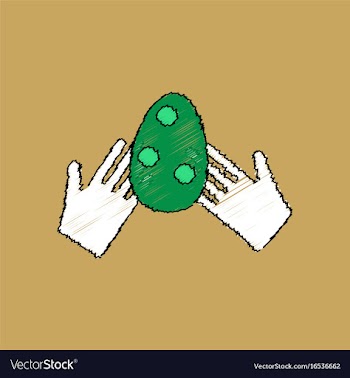 Flat shading style icon egg in hands vector image