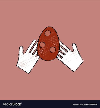 Flat shading style icon egg in hands vector image