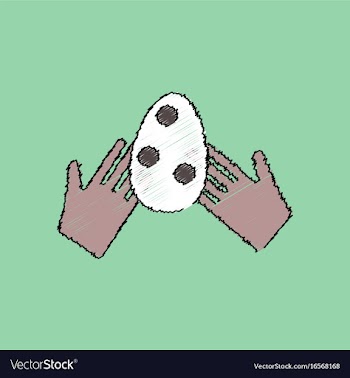 Flat shading style icon egg in hands vector image