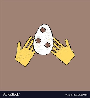 Flat shading style icon egg in hands vector image