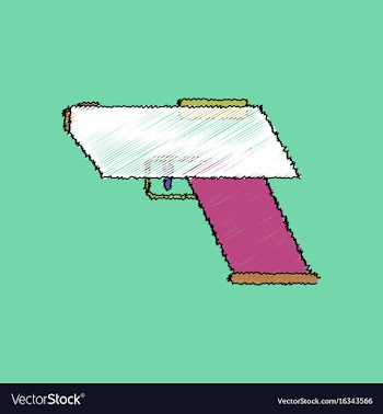 Flat shading style icon electric gun vector image